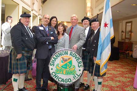 Mr. Edward Lehman and guests pose with Shannon Rovers