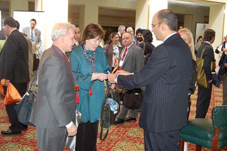 Mr. and Mrs. Lehman meeting more guests